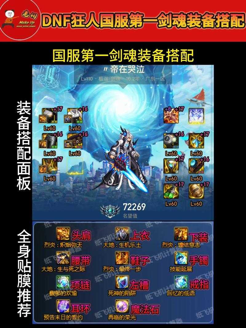 DNF剑魂100级装备最强搭配推荐2025,毕业装备选择与附魔打造攻略
