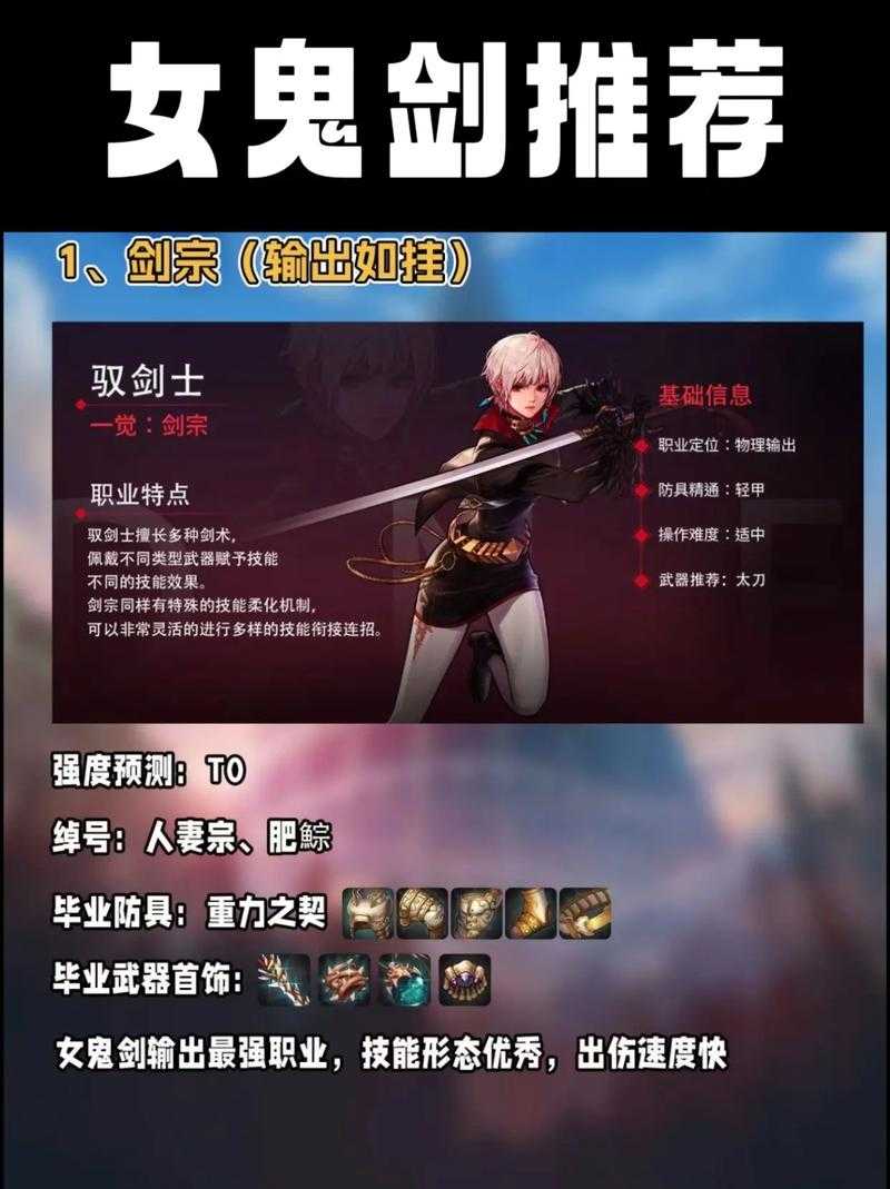 DNF女鬼剑爆发最强职业推荐:2025最新版本高输出职业排行