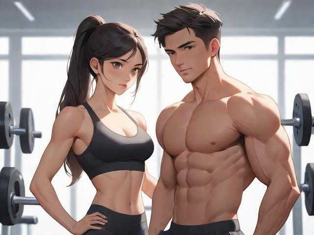 一男一女剧烈运动健身视频：高效燃脂训练示范